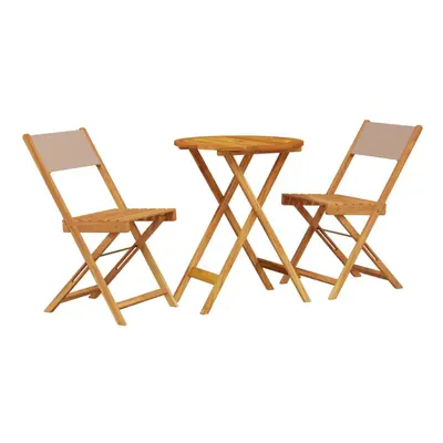 vidaXL Bistro Set Piece Bar Set Balcony set Taupe Fabric and Solid Wood