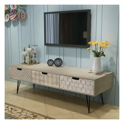 vidaXL TV Cabinet with Drawers 120x40x36cm Grey Furniture Table Unit Stand