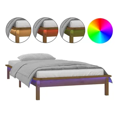 (honey brown, x cm) vidaXL Solid Wood LED Bed Frame Home Bedstead Platform Bed Multi Colours/Siz