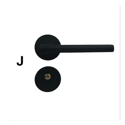 (J.) Matte Black Aluminum Door Lock Mechanical Interior Handle Cylinder Lever Latch Home Securit