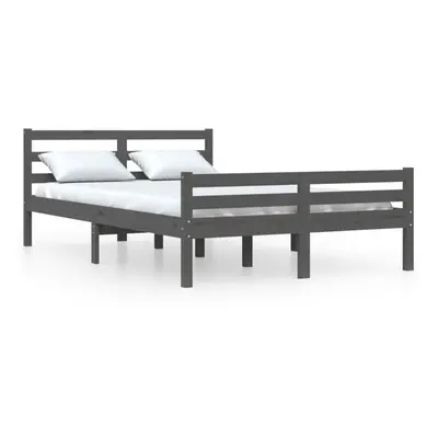 (grey, x cm) vidaXL Bed Frame Mattress Foundation Bedroom Bedstead Bed Base Solid Wood