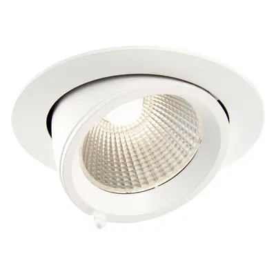 Fully Adjustable Ceiling Downlight - 30W Cool White LED - Matt White