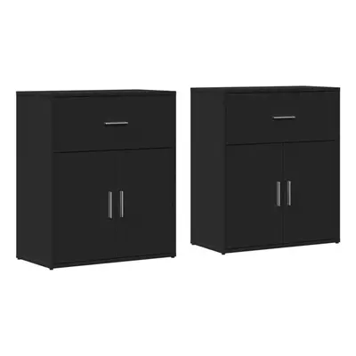 vidaXL Sideboards Cupboard Side Cabinet Highboard pcs Black Engineered Wood