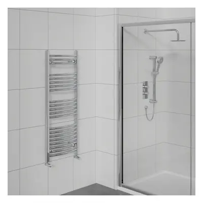 WarmeHaus Curved Bathroom Heated Towel Rail Warmer Radiator Central Heating Chrome - 1150x500mm