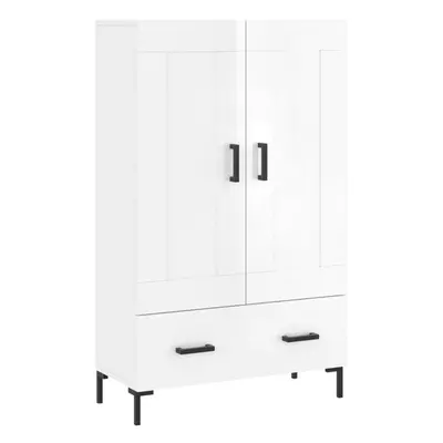 (high gloss white) vidaXL Highboard Sideboard Cupboard Side Cabinet Smoked Oak Engineered Wood