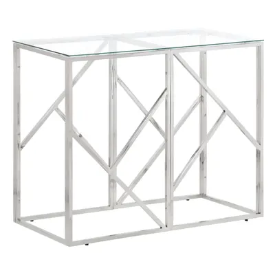 (silver, glass) vidaXL Console Table Side End Table Gold Stainless Steel and Tempered Glass