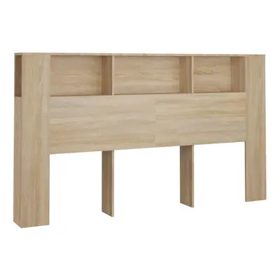 (sonoma oak) vidaXL Headboard Cabinet Bedroom Bookcase Backboard Bed Header Storage Cabinet