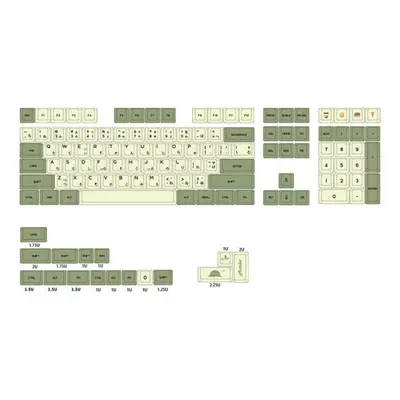 (Japanese) Keys Matcha Keycap Set XDA Profile PBT Sublimation Japanese/Korean/Russian Keycaps fo