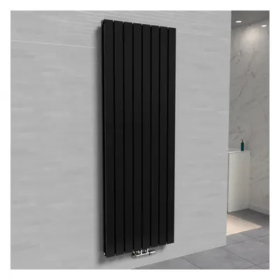 Nes Home X mm Vertical Flat Panel Black Designer Radiator