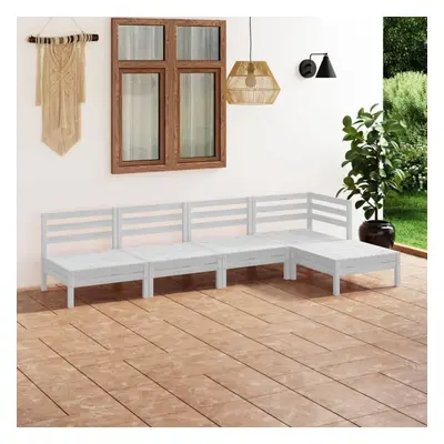 vidaXL Garden Lounge Set Outdoor Sofa Set Couch Piece Solid Pinewood White