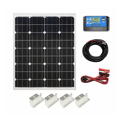 (80w Mono PWM Kit 12v) Lowenergie Mono Solar Panel Battery Charging Kit with Charger Controller 