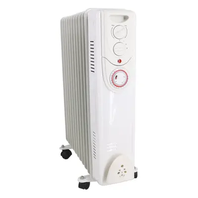 NRG Fin Oil Filled Radiator Portable Electric Heater - Hour Timer - Adjustable Thermostat - heat