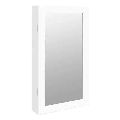 (white) vidaXL Mirror Jewellery Cabinet Mirror Armoire with LED Lights Wall Mounted