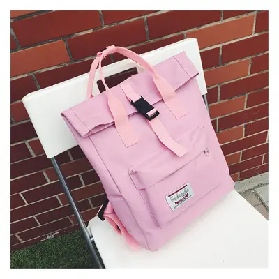 (Pink) 10L Canvas Backpack Student School Bag Travel Camping Handbag Shoulder Pack Shopping Tote