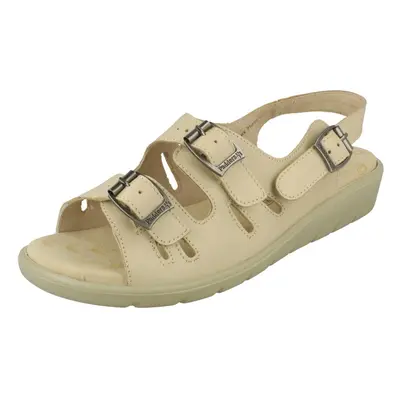 (UK 3, Oyster (Beige)) Ladies Padders Wide Fitting Sandals Phoenix - E Fit