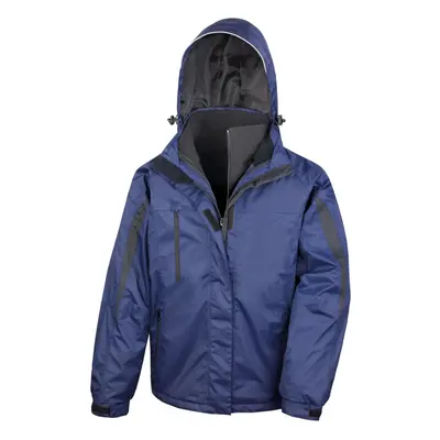 (4XL, Navy / Black) Result Mens In Softshell Waterproof Journey Jacket With Hood