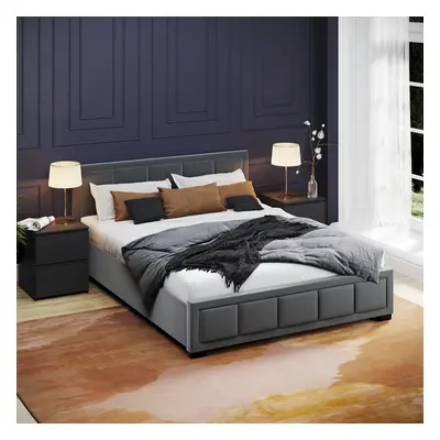 (King Size, Dark Grey) Vida Designs Vanita Modern Fabric Bed