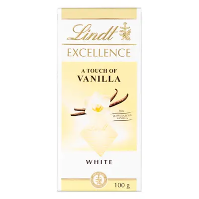 LINDT Excellence White Touch of Vanilla Bar 100g (Pack of 20)