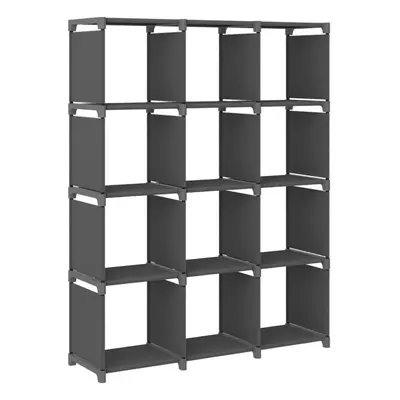 vidaXL 12-Cube Display Shelf Grey Fabric Free Standing Storage Organiser Unit