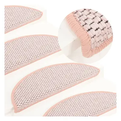 vidaXL Stair Mats Self-adhesive Sisal-Look pcs 56x17x3 cm Stair Tread Pink