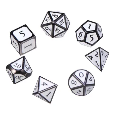 7Pcs Zinc Alloy Enamel Dices Set Polyhedral Solid Metal Dice Role Playing Game Gadget RPG