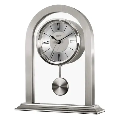 Acctim Colney Glass and Metal Table Clock in Silver