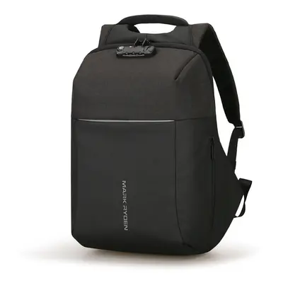 (Black) 15.6 inch Backpack Anti-Theft USB Rechargeable Backpack Male Business Laptop Bag