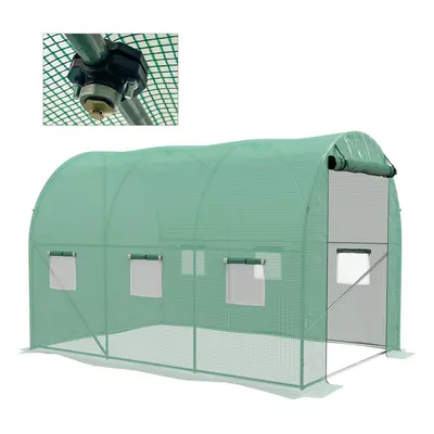 Outsunny Polytunnel Green House with Sprinkler System, Wide Door, x 2m