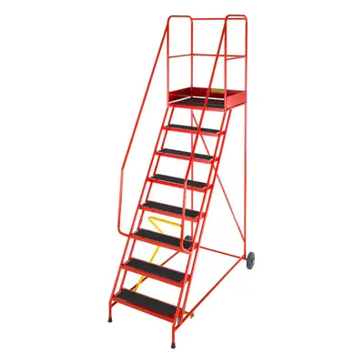 8 Tread HEAVY DUTY Mobile Warehouse Stairs Anti Slip Steps 2.8m Safety Ladder