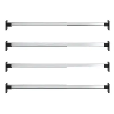 vidaXL 4x Telescopic Wardrobe Rails Silver cm Wardrobe Hanging Rail