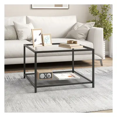 Modern Glass Top Coffee Table Home Square Center Table Accent Sofa Side Table