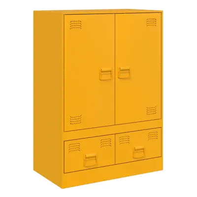 (mustard yellow) vidaXL Highboard Sideboard Living Room Side Cabinet Storage Cupboard Steel