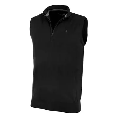 (L, Black) Calvin Klein Golf Mens CK 1/4 Zip Sleeveless Sweater Vest