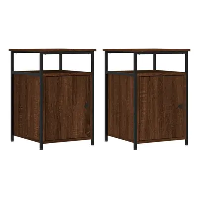 (brown oak, pcs) vidaXL Bedside Cabinets Nightstand Bed Table pcs Sonoma Oak Engineered Wood