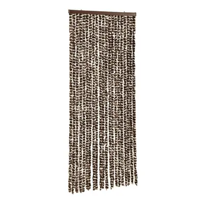 vidaXL Fly Curtain Door Curtain Fly Screen Brown and White 100x200 cm Chenille