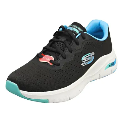 (7) Skechers Arch Fit Vegan Womens Fashion Trainers in Black Blue