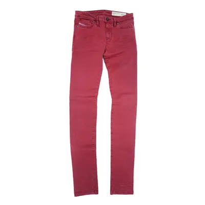 (W27 L32) DIESEL SKINZEE C84BZ Womens Denim Jeans Super Slim Trousers Casual Maroon Pant