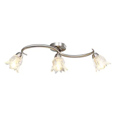 Ceiling Lamp with Transparent Glass Shades for E14 Bulbs Tulip