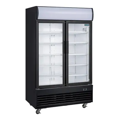 Polar G-Series Upright Hinged Door Display Cooler with Light Box 950Ltr Black