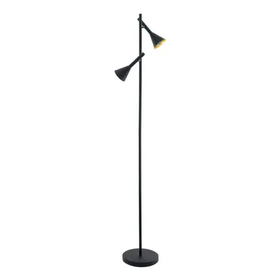 Floor Lamp Light Black Gold Leaf Shade Black & Gold Leaf Bulb GU10 2x5W Incl