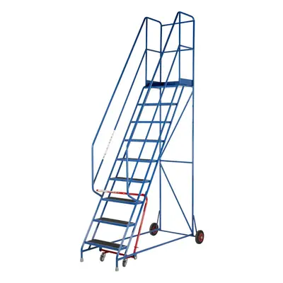 9 Tread Mobile Warehouse Stairs Anti Slip Steps 3.25m Portable Safety Ladder