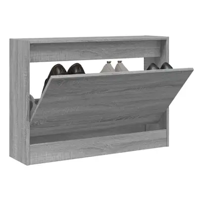 vidaXL Shoe Cabinet Grey Sonoma 80x21x57 cm Engineered Wood