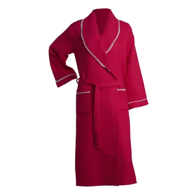 (Raspberry, Extra Large - UK 20/22) Slenderella Ladies Lightweight Waffle Shawl Collar Dressing 