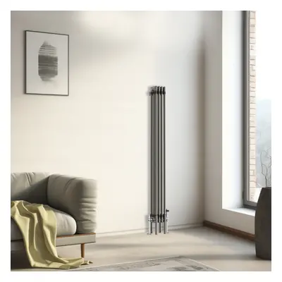 (1500x202mm - Column) Traditional Cast Iron Style Radiator Raw Metal Central Heating Column