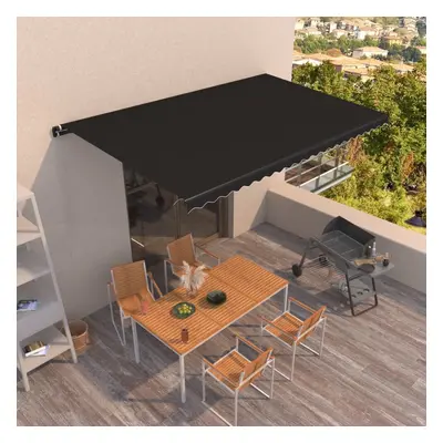 vidaXL Manual Retractable Awning 500x350 cm Anthracite Outdoor Garden Patio