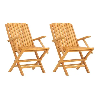 (2 pcs, with armrest) vidaXL Folding Garden Chairs Outdoor Chair Patio Wooden Chair Solid Wood T