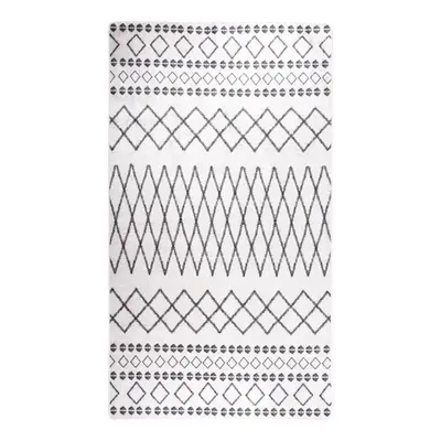 vidaXL Rug Washable Black and White Anti Slip Home Floor Carpet Mat Area Rug