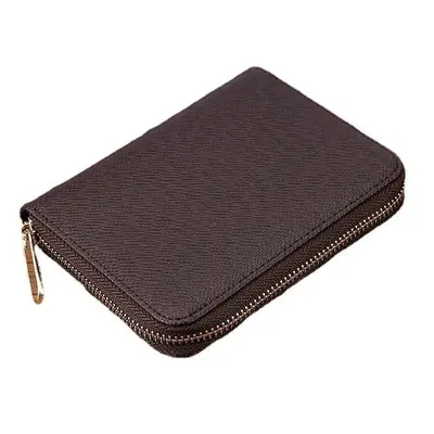 (Coffee) Card Slots Men's Zipper Short Wallet C ard Holder with RFID Blocking Technology