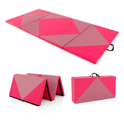 8FT Folding Exercise Aerobics Mat Portable Gymnastics Tumbling Mat Yoga Gym Mat