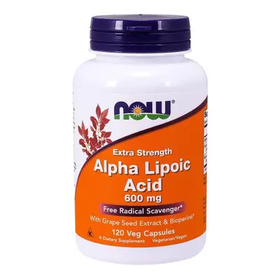 NOW Foods Alpha Lipoic Acid with Grape Seed Extract & Bioperine, 600mg , vcaps